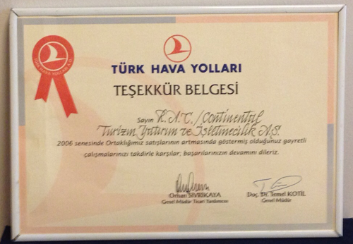 THY - 2006 TEŞEKKÜR BELGESİ